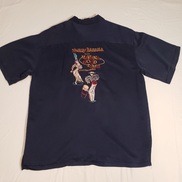 Men's Tommy Bahama Havana Good Time Blue Camp Shirt Size L - Picture 4 of 9